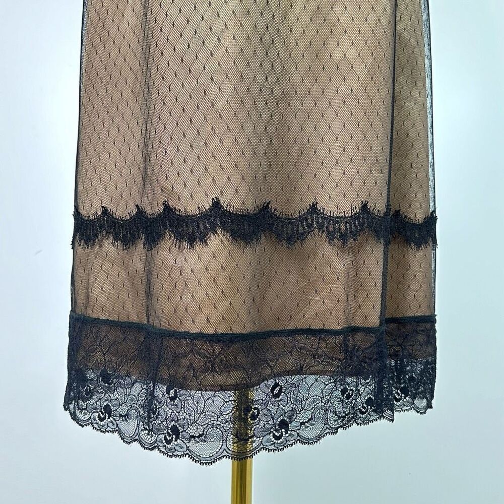ABS Allen Schwartz Dress Lace Overlay Sz 8 Coquette Fairy Whimsy Goth Date Night - Picture 9 of 11